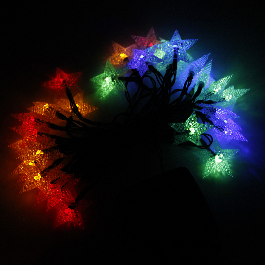 LED Star Lights String Outdoor Lights Solar String Large Star Shaped Covers PB eBay